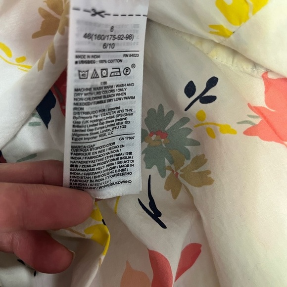 Women’s GAP White Floral Print Sleeveless Midi Spring Summer Cottagecore Dress - Picture 6 of 6